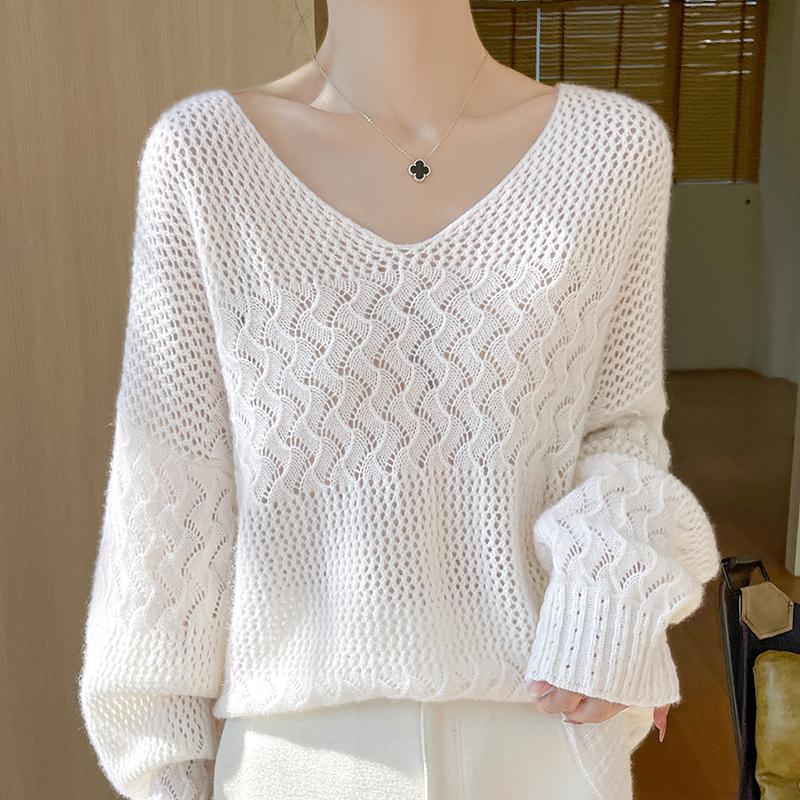 Women's Cashmere Sweater Qinghe Cashmere 30% Cashmere 70% Wool Autumn and Winter Cashmere Pullover Hand-woven Soft and Warm