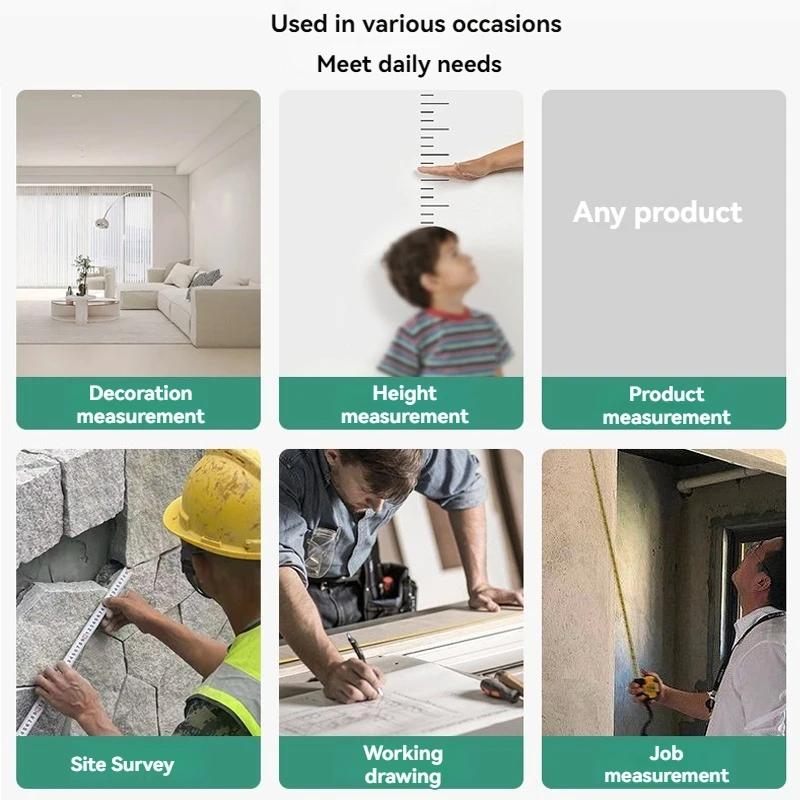 5/7.5/10M Metric Measuring Tape Self Locking Fluorescent Steel Tape Measure High Precision Wear-resistant Ruler Measuring Tools