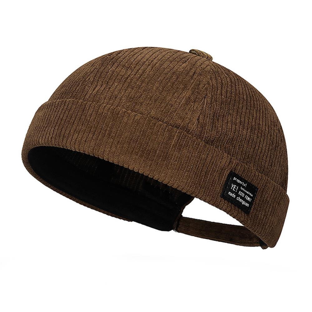 Casquettes Vintage sans Bord en Velours Côtelé pour Hommes Femmes Réglables Casquette de Propriétaire Docker Streetwear Casquette Dôme Hip Hop Bonnet Rétro