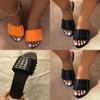 Stylish Women Sandals Casual Flat Rivet Design Slip-on Beach Shoes For Comfort