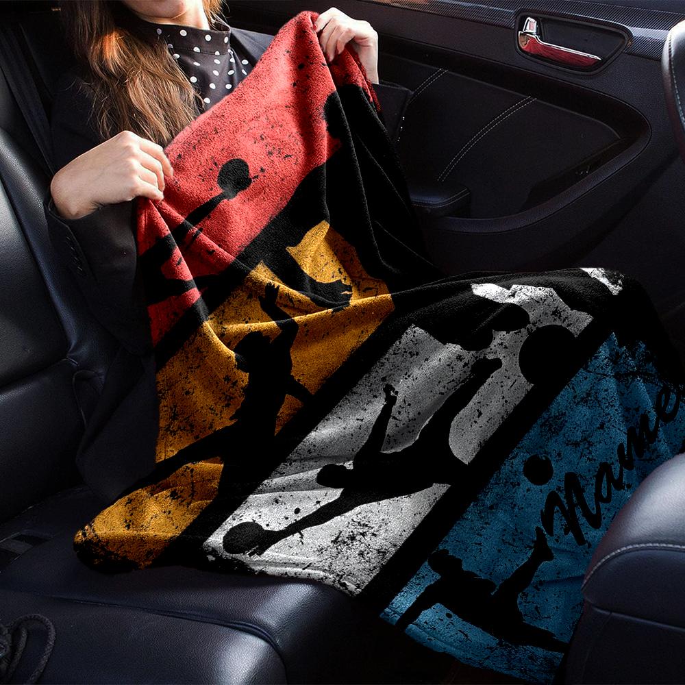 Custom Name Soccer Theme Printed Blanket - Perfect for Couch, Bed, Travel & Outdoor Use | Machine Washable, Cozy & Durable.