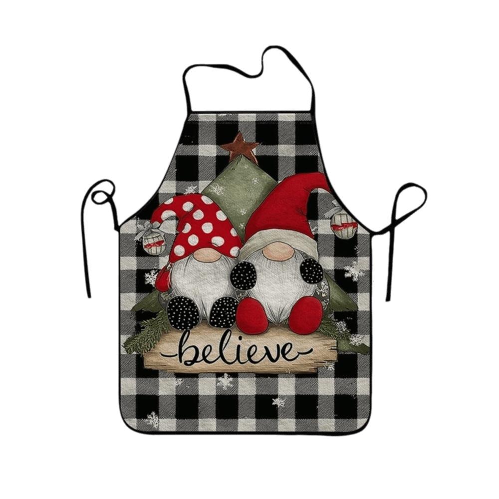 Cross Strap Xmas Kitchen Apron Stain-Resistant Chef Work Uniform Holiday Decor Coveralls Christmas
