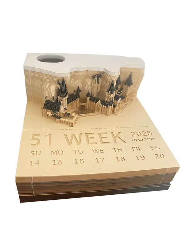 2025 3D Арт Календарь Украшения Бумажная Скульптура Блокнот Бумажная Скульптура Календарь — фото 4