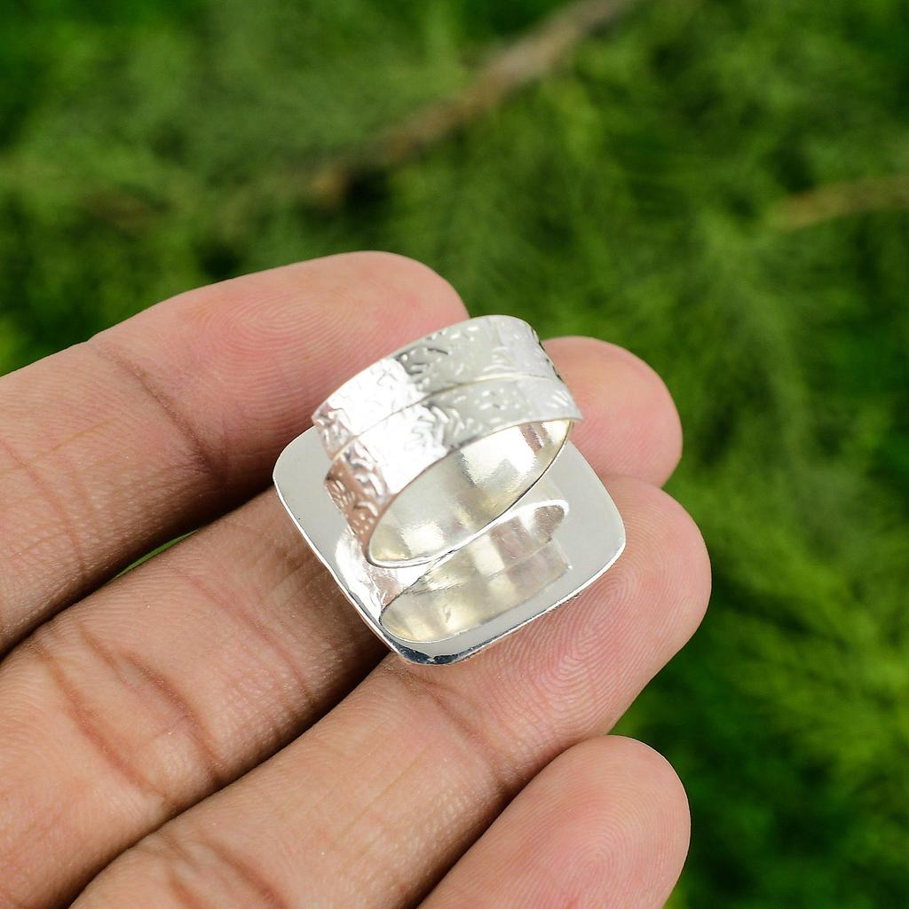 Natural Crazy Lace Agate Gemstone Promise Adjustable Ring 925 Silver For Girls