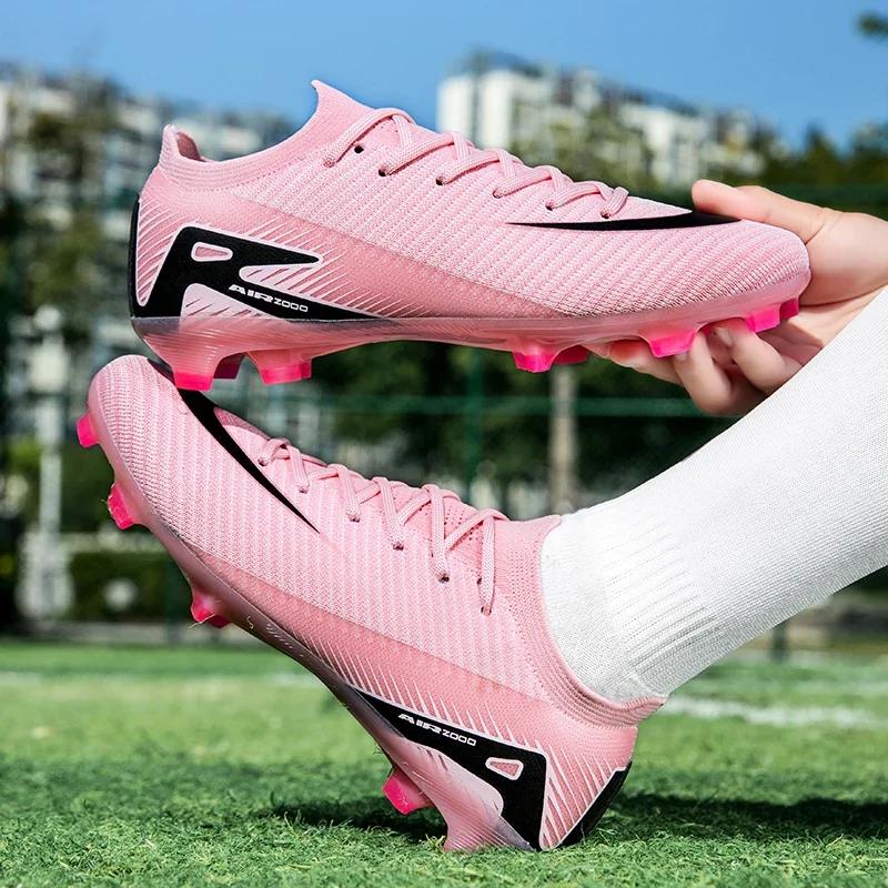 New Men Non-Slip Soccer Shoes Training Shoes Grass High Ankle Drop Shipping Hot-selling Football Boots Professional Outdoor
