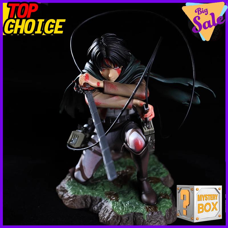Attack on Titan Mystery Box Anime Figure Collection Eren Mikasa Levi Figurines Shingeki no Kyojin Desktop Decor Surprise Beautiful Gift