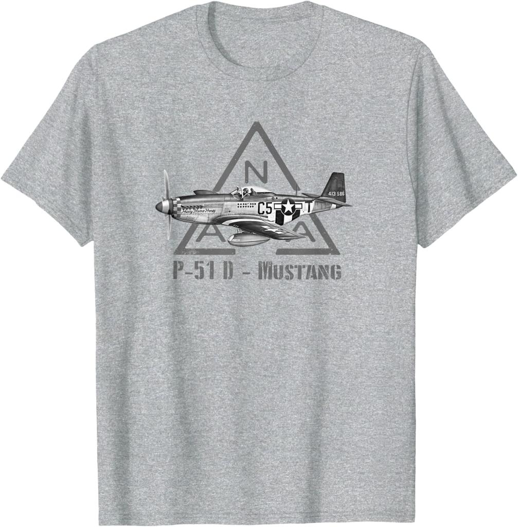 North American P51 Mustang Fighter TShirt 100 Cotton ONeck Short Sleeve Summer Casual Mens Tshirt Streetwear