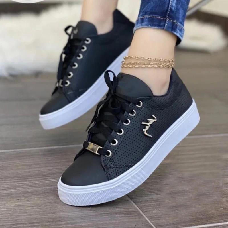 Fashion Women's Outdoor Casual Jogging Sneakers Fashion Girls Breathable Flat Woman Soft Sole Walking Vulcanized Shoes
