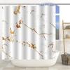 Marble Texture Printing Bathroom Non-Slip Floor Mat Shower Curtain Combination Carpet European And American Style
