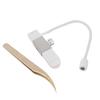 Portable Lash Lamp with Tweezers Foot Pedal Fast Curing Handheld Eyelash Extension Lamp for Beauty Salon Nail Art White