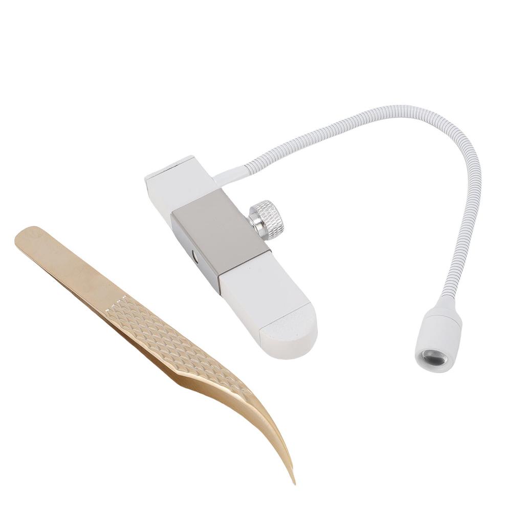 Portable Lash Lamp with Tweezers Foot Pedal Fast Curing Handheld Eyelash Extension Lamp for Beauty Salon Nail Art White