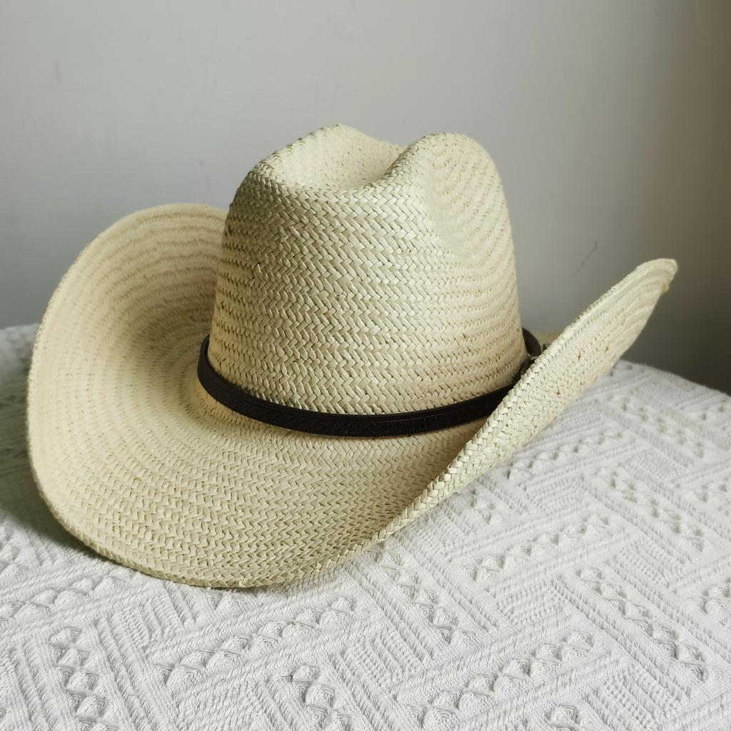 Westerse Cowboy Strooien Hoed dames Mode Grote rand cowboyhoed basin buiten reizen zonbescherming strooien hoed sombrero vaquero