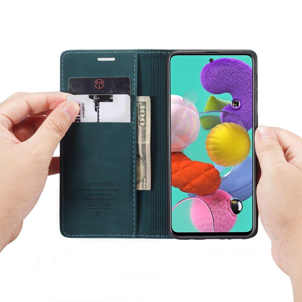CASEME Case for Samsung Galaxy A51, Leather Wallet Case, Green