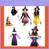 Costum Fermecător de Vrăjitoare Cosplay Halloween pentru Copii Fetițe cu Decorațiune Fundiță