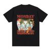Funny Monday Left Me Broken Cat Meme Graphic T Shirt Men Cotton Casual Short Sleeve T-shirt Oversized High Quality Soft Clothing