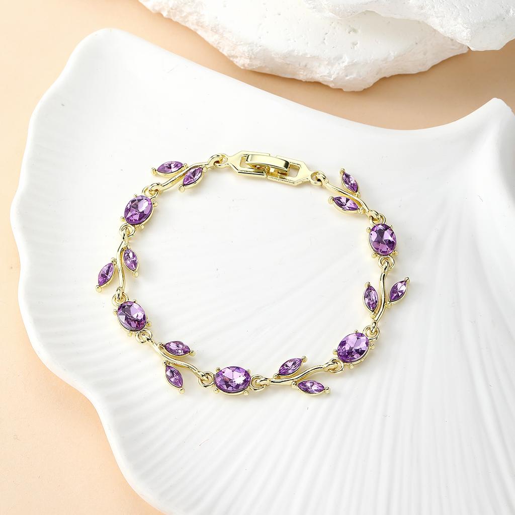 Resoul Gold Plated Crystal Tulip Bracelet Tulipe Flower Rhinestone Charm Bracelet Fashion Jewelry Summer Bracelet
