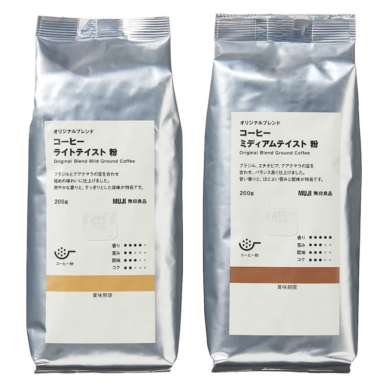Set Purchase Muji Original Blend Coffee Ground Light Taste + Medium