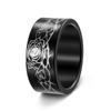 Halloween Rose Pattern Ring Cool Style 10mm Men's Ring