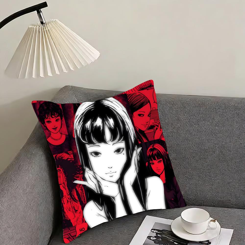 Tomie Cushion Cover Reversible Plush Pillow Cover – For car, sofa, bedroom, perfect as a gift.