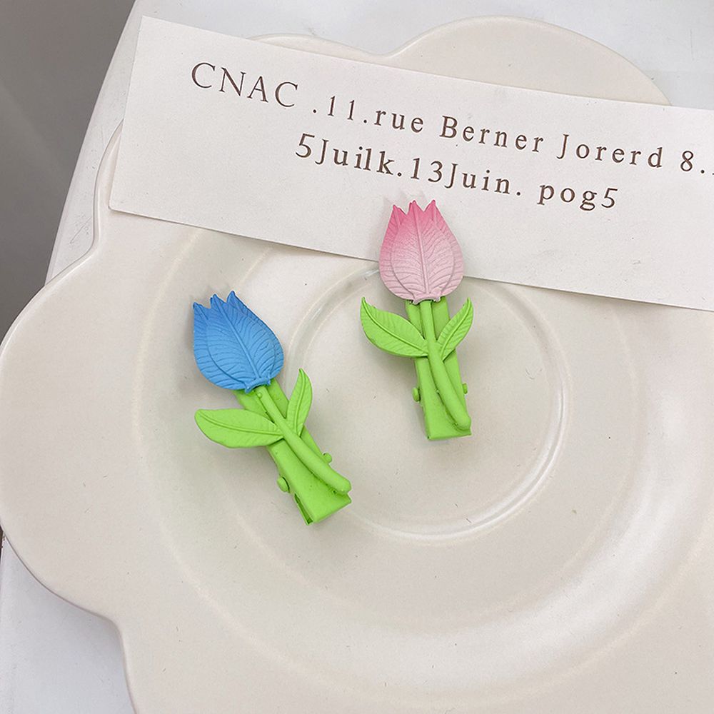 

Lovely Cute Candy Color Sweet Korean Style Hair Clip Headwear Tulip Bangs Clip Girls Hairpin синий