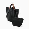 Top-grain Leather Bucket Bag, Large-capacity Commuting Single-shoulder Bag, Simple Design Tote Bag