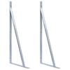 Fence Post Supports - vidaXL - Galvanized Steel - 2 Pcs - 65 X 25 Cm - Rust-resistant
