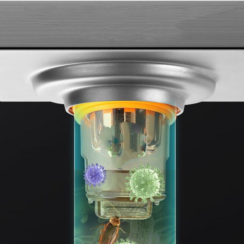 CHENDU Rectangular Invisible Chrome Plated Bathroom Floor Drain