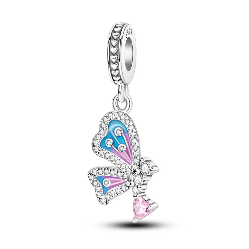 Original New Product Copper Color Butterflies And Flowers Series Charms Fit Pan Bracelet Diy Beads Woman Jewelry Deals