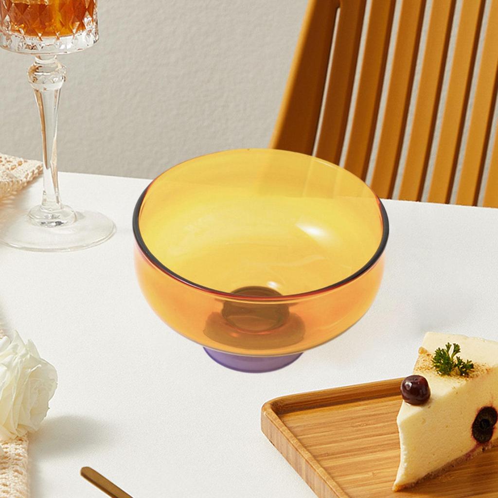 Glass Dessert Bowl Decorative Fruit Salad Bowl Footed Glass Ice Cream Bowl for Kitchen Prep Birthday Wedding Home Condiment