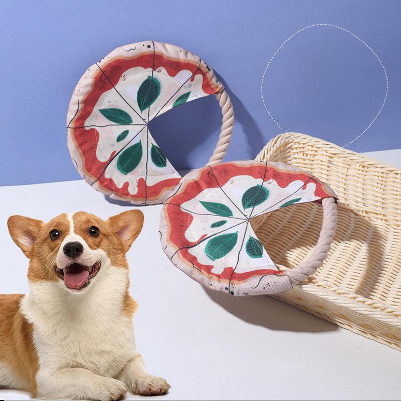 Pet Toy Dog Frisbee Outdoor Training, Rope FrisbeeBite Resistant Stretchable Rope Toy Retrieval Training