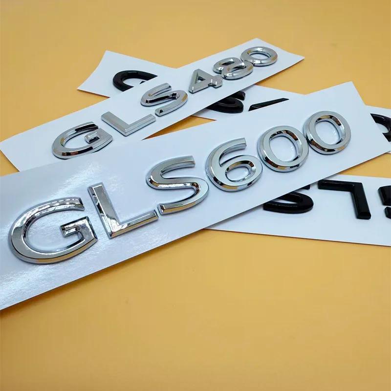 New Chrome Black GLS480 GLS600 V12 Letters Emblem for Mercedes Benz Maybach Car Fender Trunk Rear X167 Logo Sticker Accessories