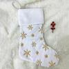 Furry White Christmas Stocking Sequined Santa Gift Pocket Xmas Tree Sock Pendant  Fireplace