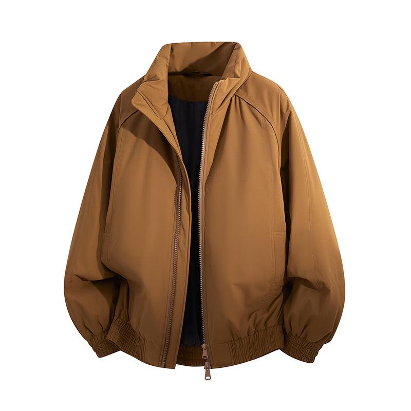 Hot Trendy Men's Winter Cotton Stand Collar Jacket - Casual Loose Fit Warm Outerwear for Couples