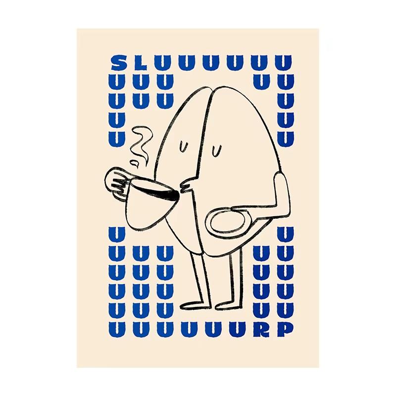 Kaffee Taucher Poster Humor Kaffee Wanddeko Moderne Küche Zuhause Druck Wandkunst Gemälde Küchenraum Dekor Kaffee Liebhaber Geschenk