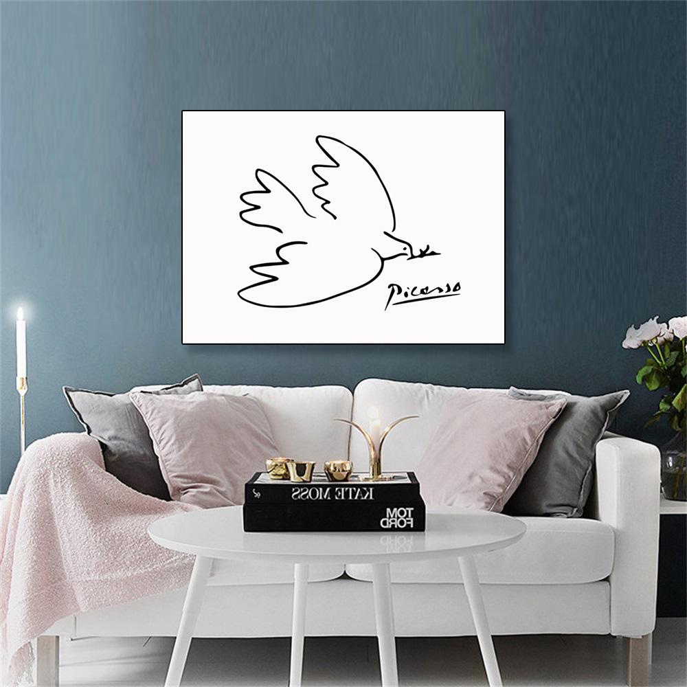 Stampa Su Tela Picasso Colomba Della Pace 1949, Poster D'Arte Murale 50x75 Cm, Senza Cornice, Per Soggiorno E Camera Da Letto