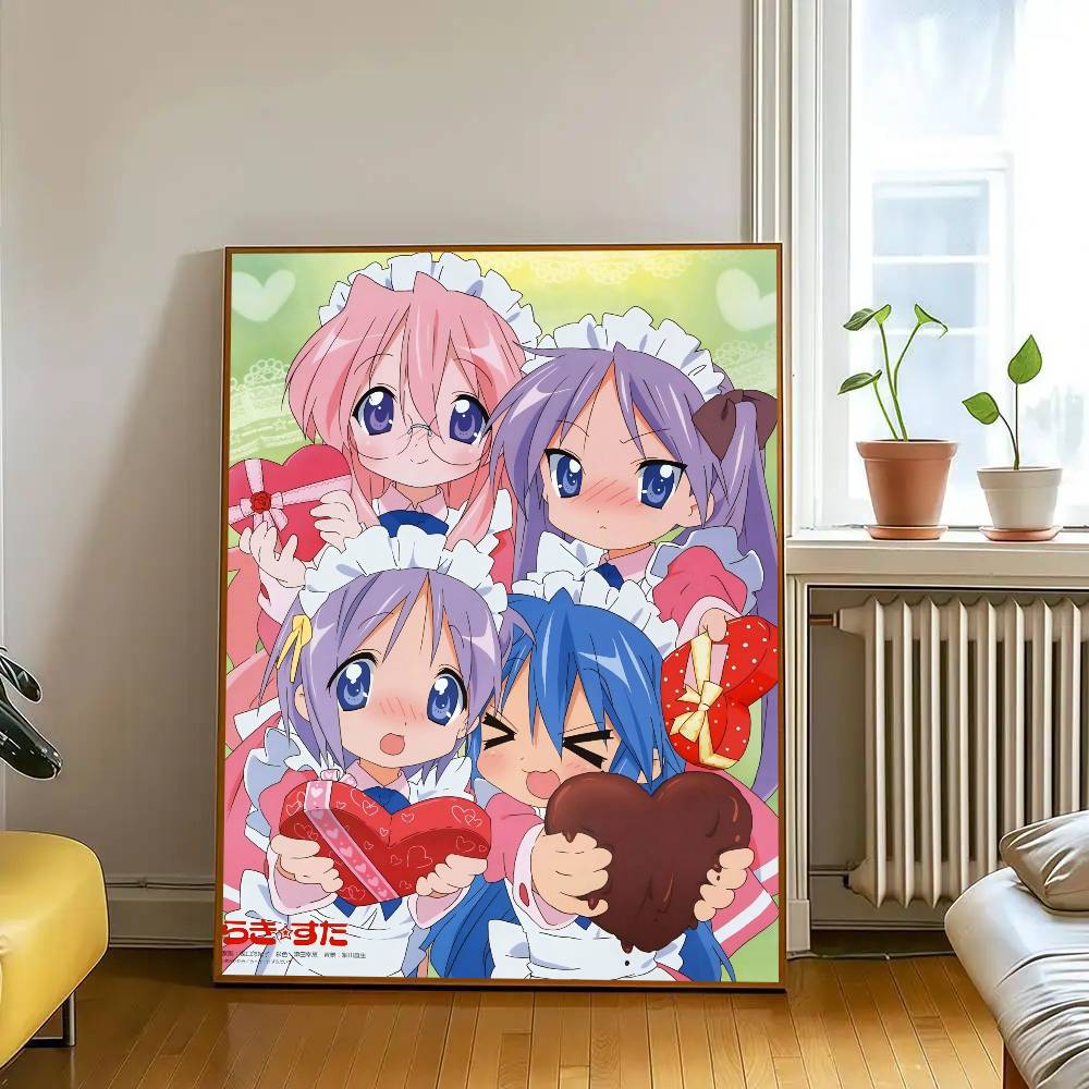 Cartoon L-Lucky S-Star ANIME   Classic Vintage Posters Whitepaper Prints Posters Artwork Kawaii Room Decor