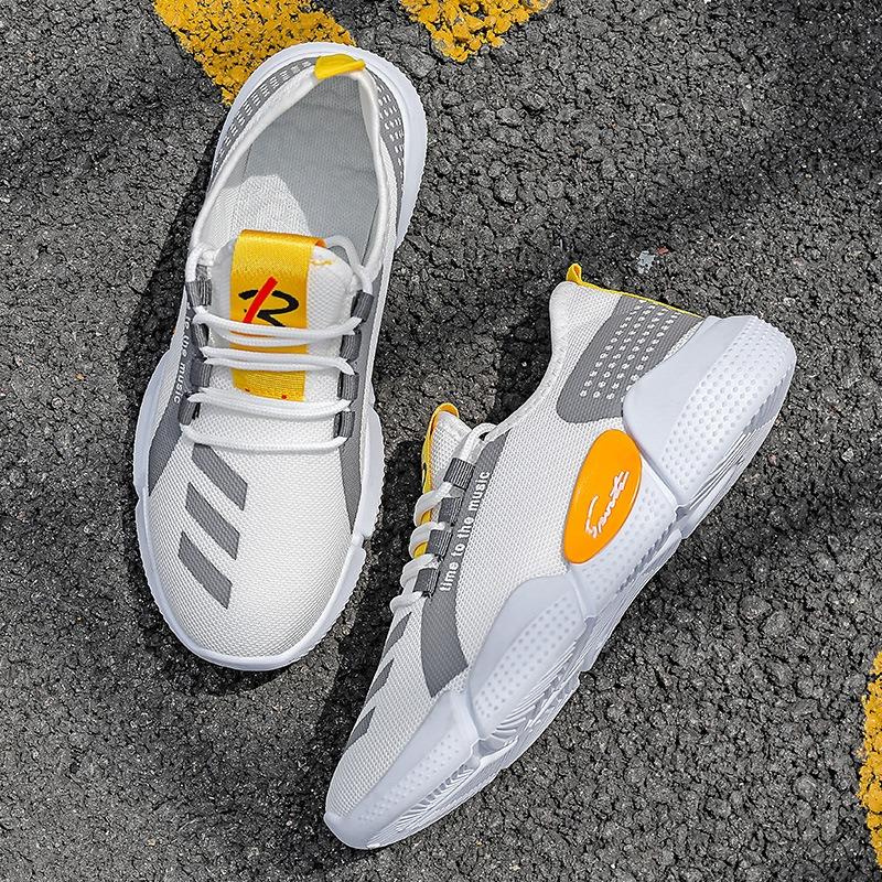Men's New Arrival Fly-Knit Mesh Casual Running Sneakers – Breathable Lightweight Lace-Up Cloth Shoes, Trendy Comfortable Athletic Footwear for Daily
