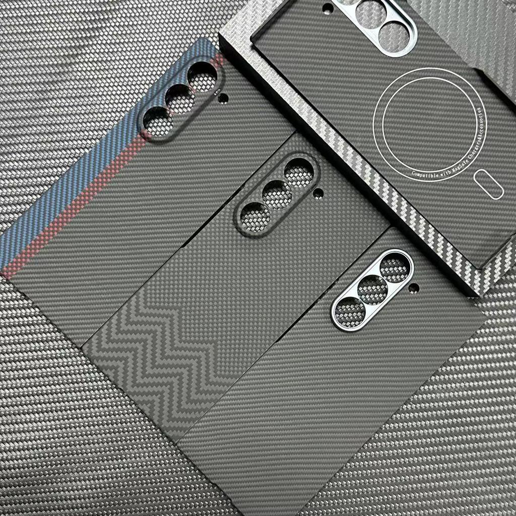 New Kevlar Suitable for Samsung Zfold6 Ultra Thin Mobile Phone Case Aramid Fiber Material Hard Shell Wavy Pattern