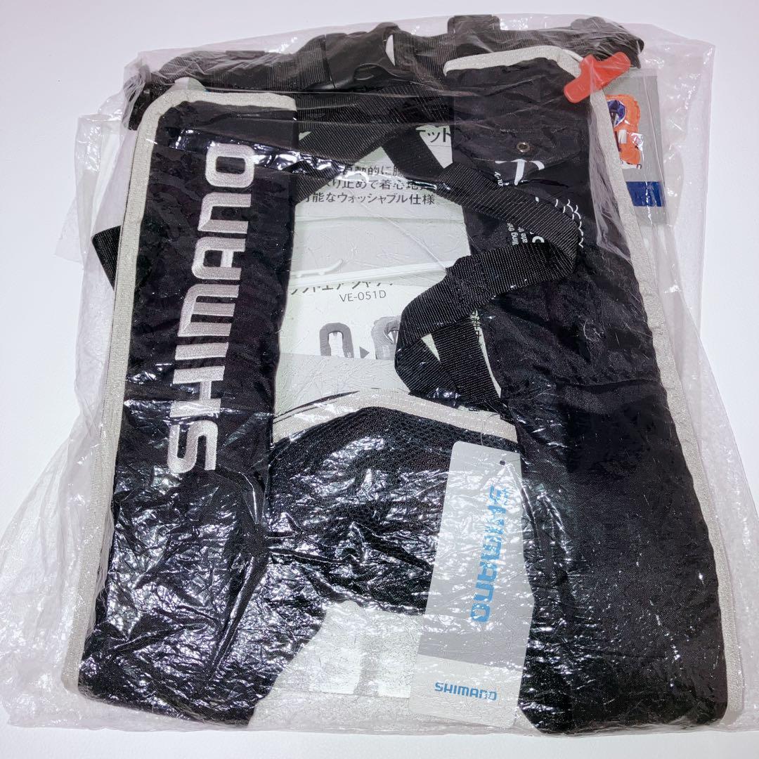 Used New Shimano Raft Air Jacket VE-051D Automatic Inflation Black