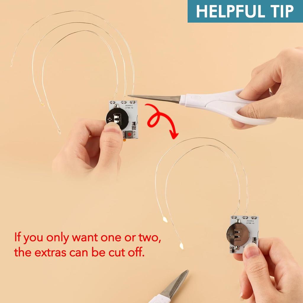 Self-Adhesive Light-Up Units with Warm White LEDs for Card Making,6PCS Light Units with 3LEDs Easy Lights for Making Light-Up Cards,Add Lights To