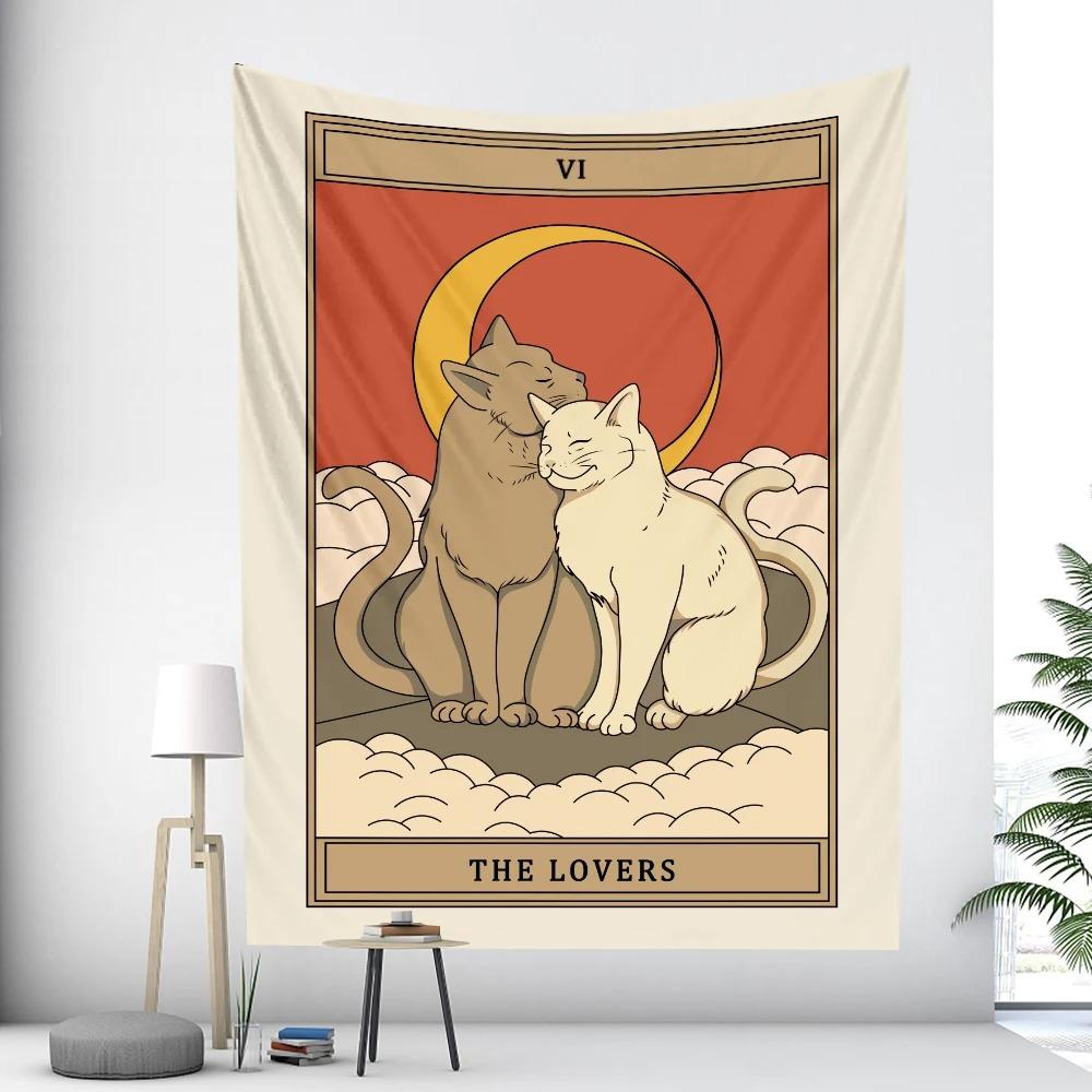 

Cat Tarot Украшение для дома Настенный декор для дома Гобелен Гобелен для офиса Гостиная 100x75cm