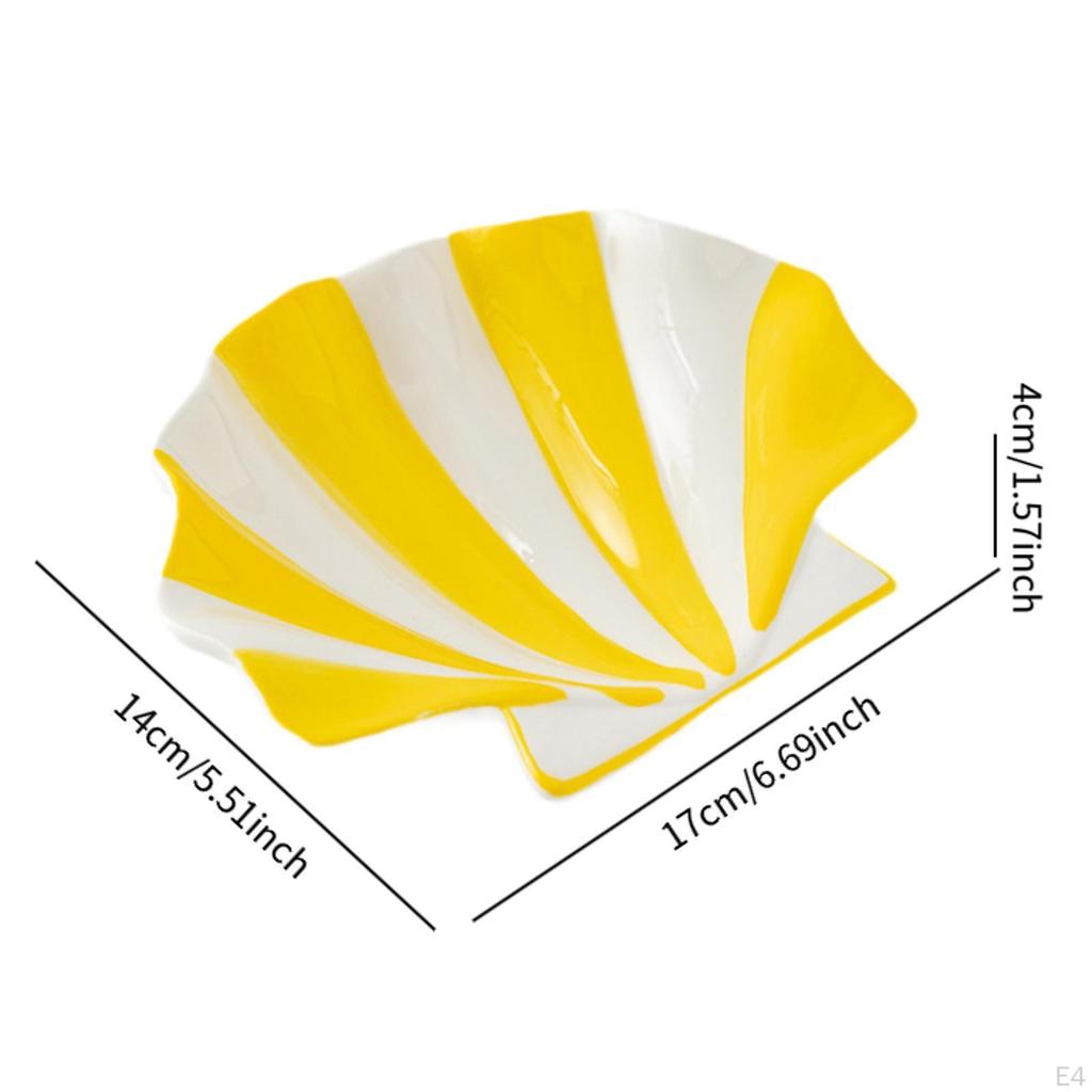 Ceramic Shell Shaped Business Cards Bowl Shape Trinket Tray Decorative for Home