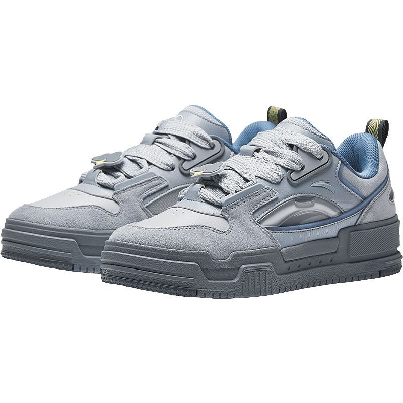 Anta Comfortable Minimalist Non-Slip Increased Height Low-Top Sneakers Men Sneakers Gray 912348001-9