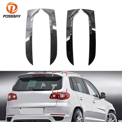 1 Pair Car Rear Window Side Spoiler Air Splitter Lip Trims Sticker Plastic for VW Tiguan MK1 2007 2008 2009 2010 2011
