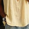 Women Tops Lapel Buttons Half Placket Sleeveless Pullover Tops Pure Color Loose Fit Breathable Casual Shirt Daily Wear