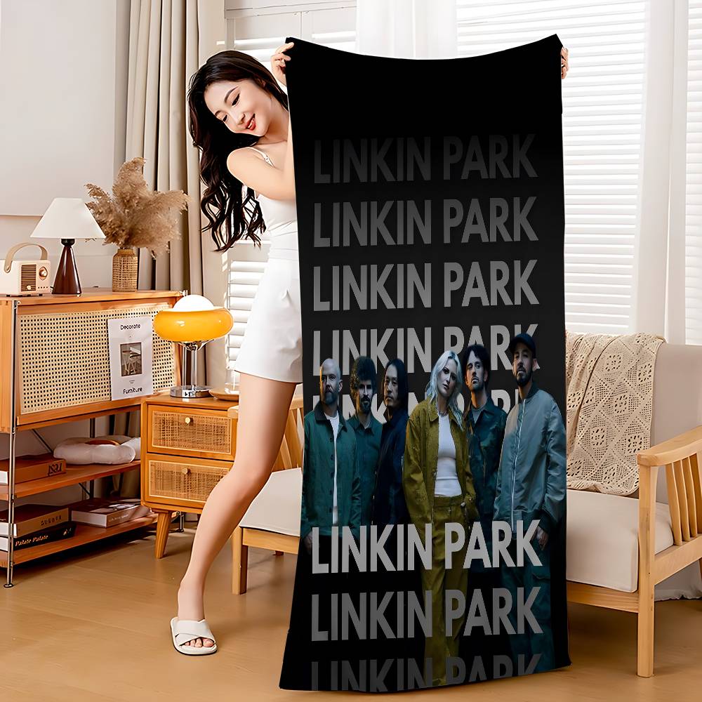Rock Band L-Linkin Cool P-Park Microfiber Blanket Quick Drying Beach Towels Oversized Printing Super Absorbent Pool Blanket