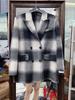 Women's High-end Plaid Cashmere Coat: Notch Lapel, Double-faced, Short, Loose Fit, New Autumn/Winter 2023