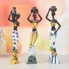 3pcs Handicraft African Woman Sculpture Resin African Women Statue  Balcony Garden Supplies