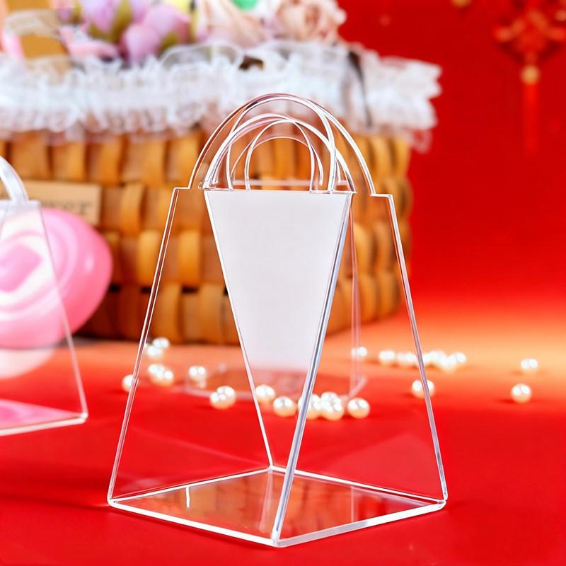 

13 шт. Прозрачная свадебная коробка для рук для вечеринки по случаю дня рождения, акриловая роскошная треугольная подарочная коробка, подарочные коробки на День святого Валентина, корзина для сахара 4.5*5.5*9.5cm style01
