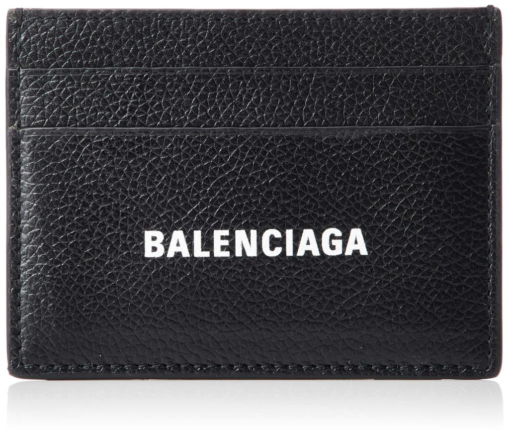 Balenciaga CASH Card Case with Genuine Pass White Logo, Leather, Case, Black/Large, [Used]